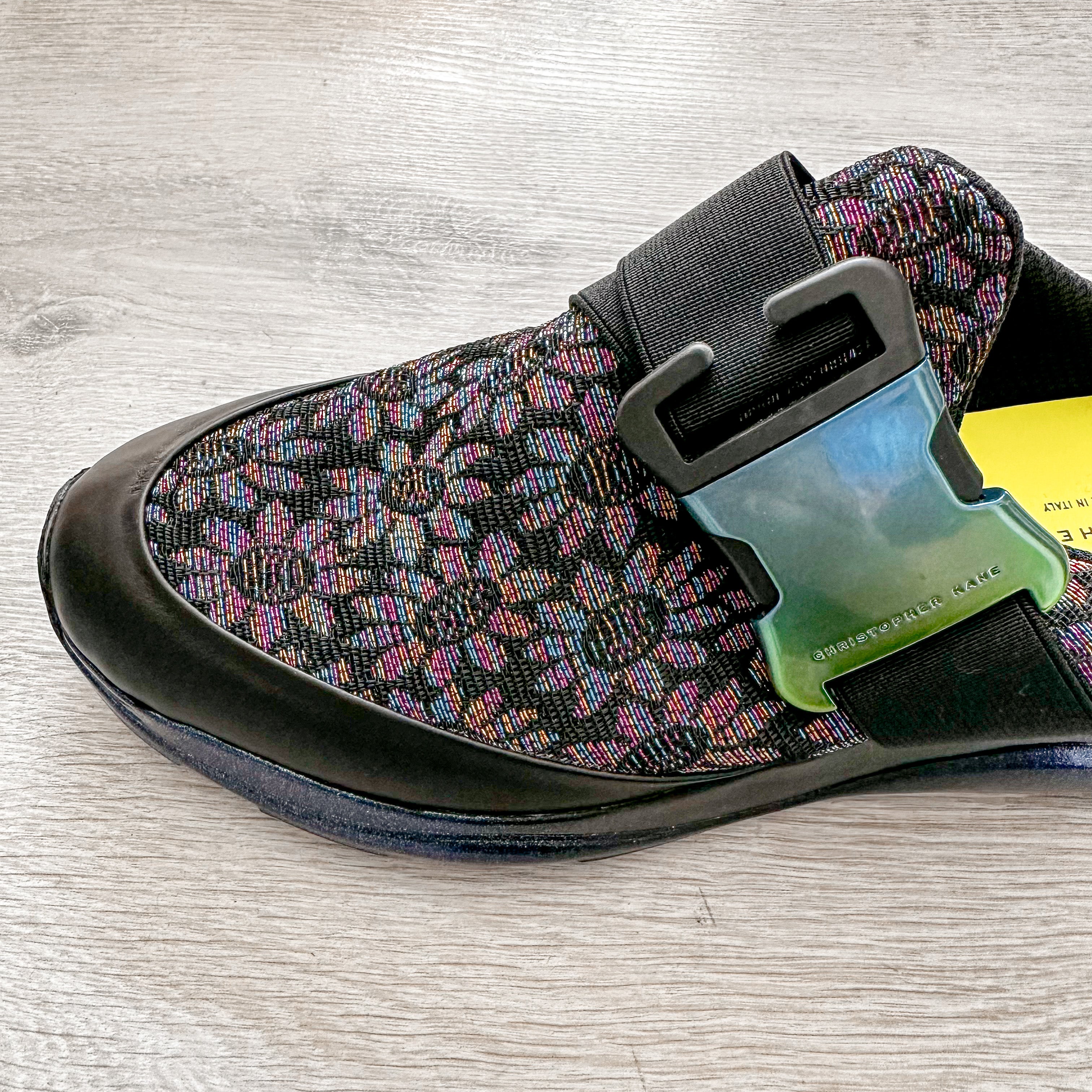 Christopher Kane Floral Jacquard Lurex Slip On Trainers Sneakers - House Of Huntington