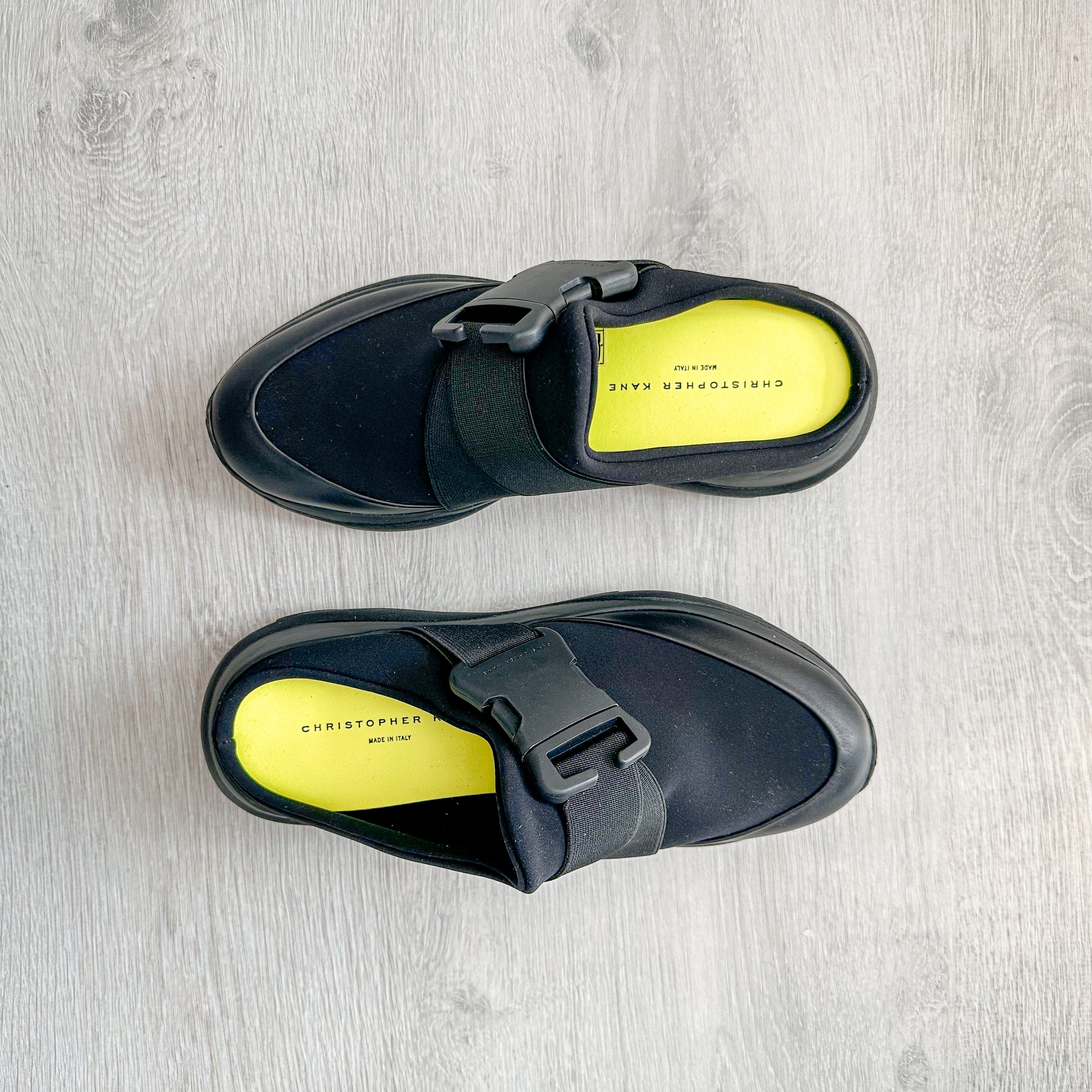 Christopher Kane Black Safety Buckle Slip On Trainers Sneakers - House Of Huntington