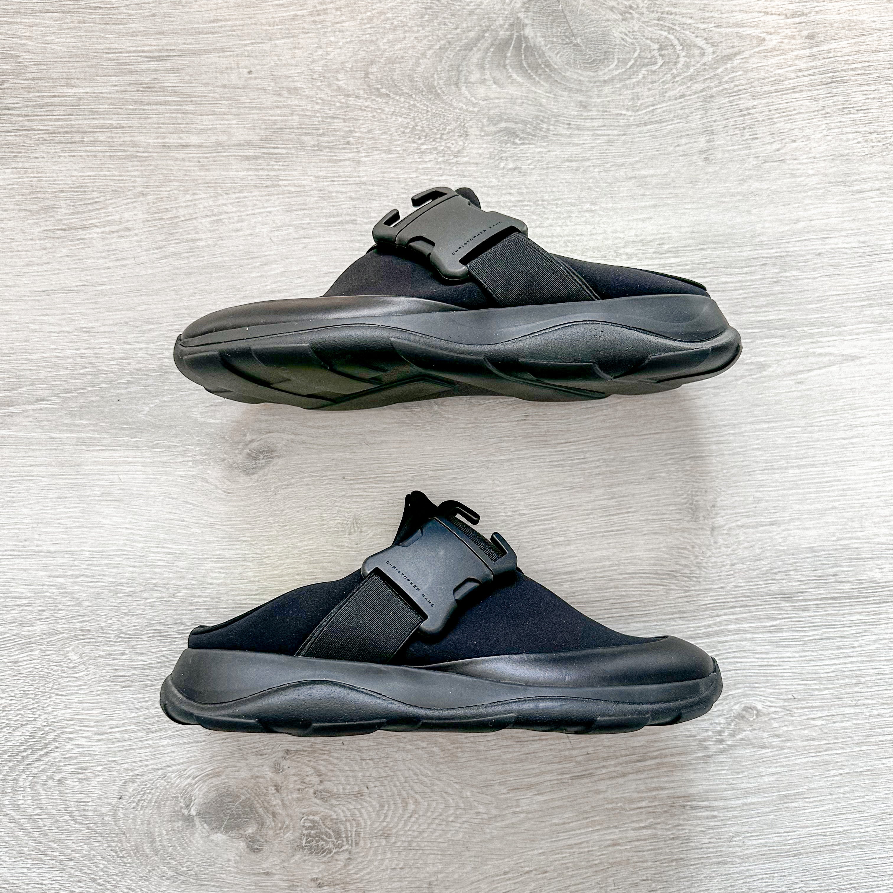 Christopher Kane Black Safety Buckle Slip On Trainers Sneakers - House Of Huntington