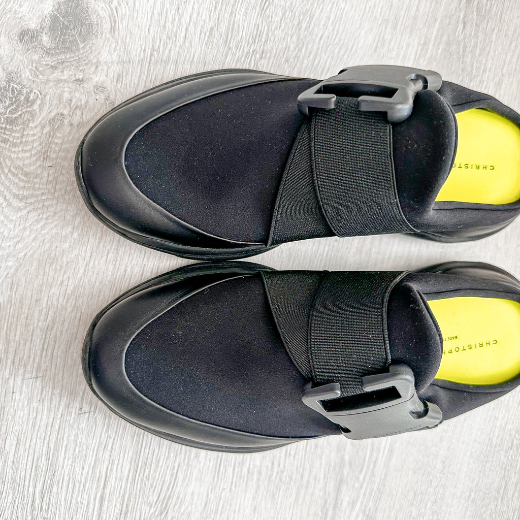 Christopher Kane Black Safety Buckle Slip On Trainers Sneakers - House Of Huntington