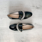 Christopher Kane Black Patent Leather Chain Strap Loafers Shoes - House Of Huntington