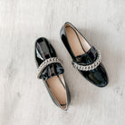 Christopher Kane Black Patent Leather Chain Strap Loafers Shoes - House Of Huntington