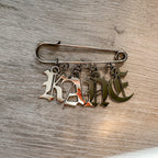Christopher Kane Name Silver Safety Pin Lapel Pin - House Of Huntington