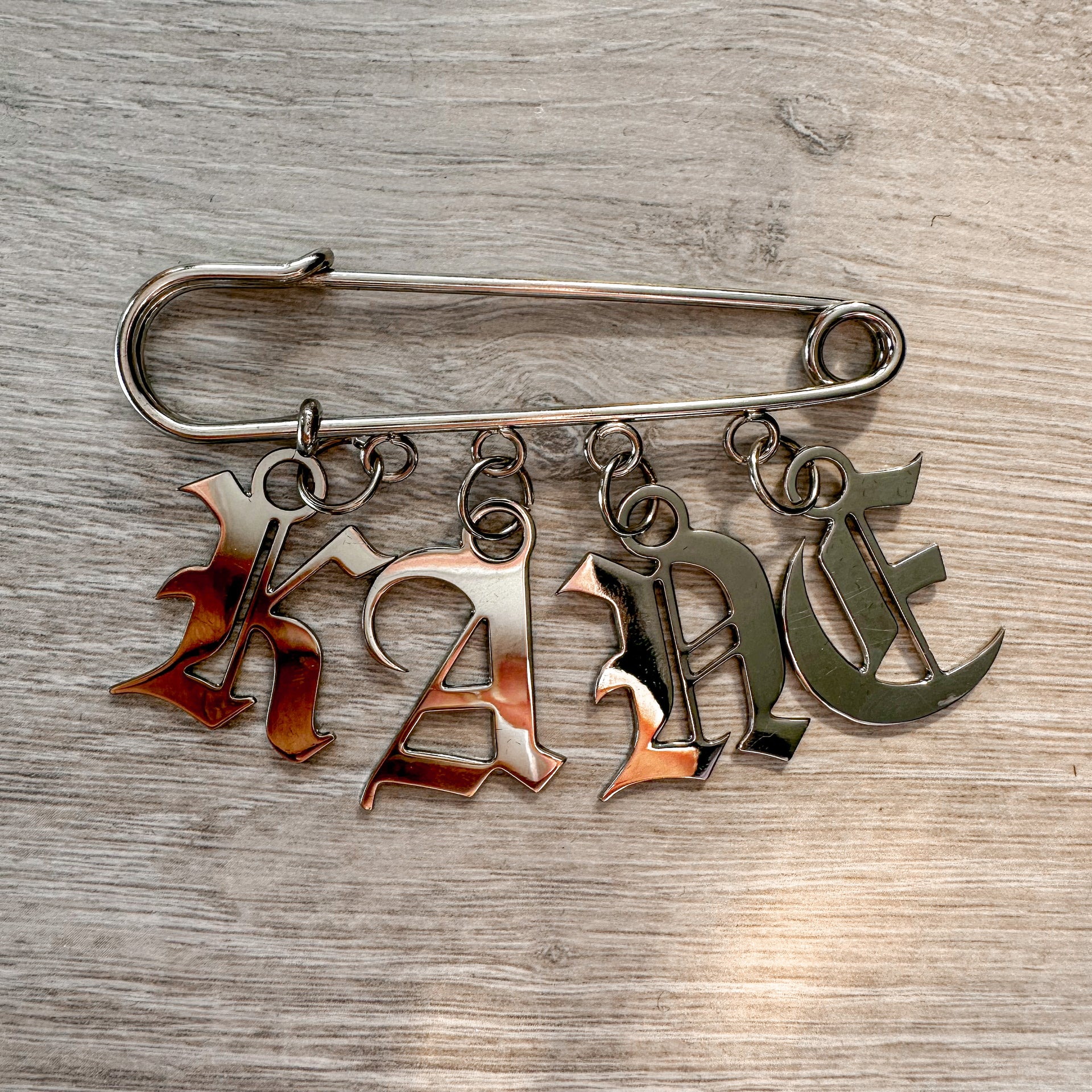 Name Safety Pin Lapel Pin