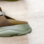 Christopher Kane Khaki Green Safety Buckle Trainers Sneakers Slides - House Of Huntington
