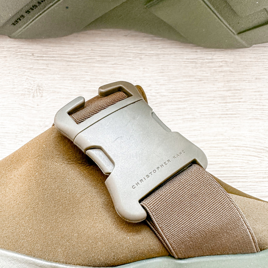 Christopher Kane Khaki Green Safety Buckle Trainers Sneakers Slides - House Of Huntington