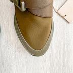Christopher Kane Khaki Green Safety Buckle Trainers Sneakers Slides - House Of Huntington