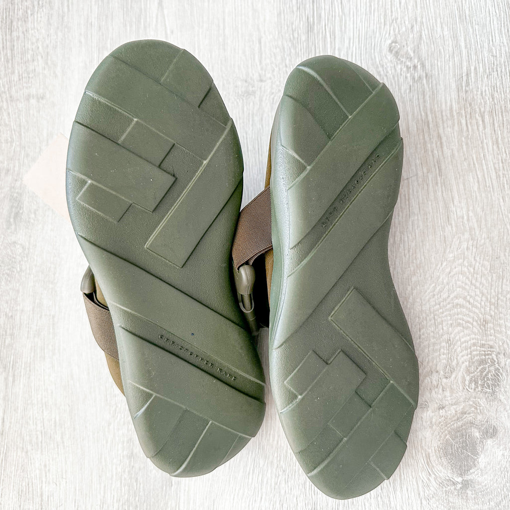 Christopher Kane Khaki Green Safety Buckle Trainers Sneakers Slides - House Of Huntington