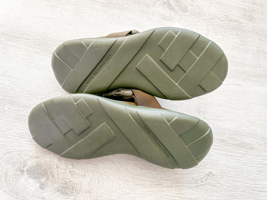 Christopher Kane Khaki Green Safety Buckle Trainers Sneakers Slides - House Of Huntington