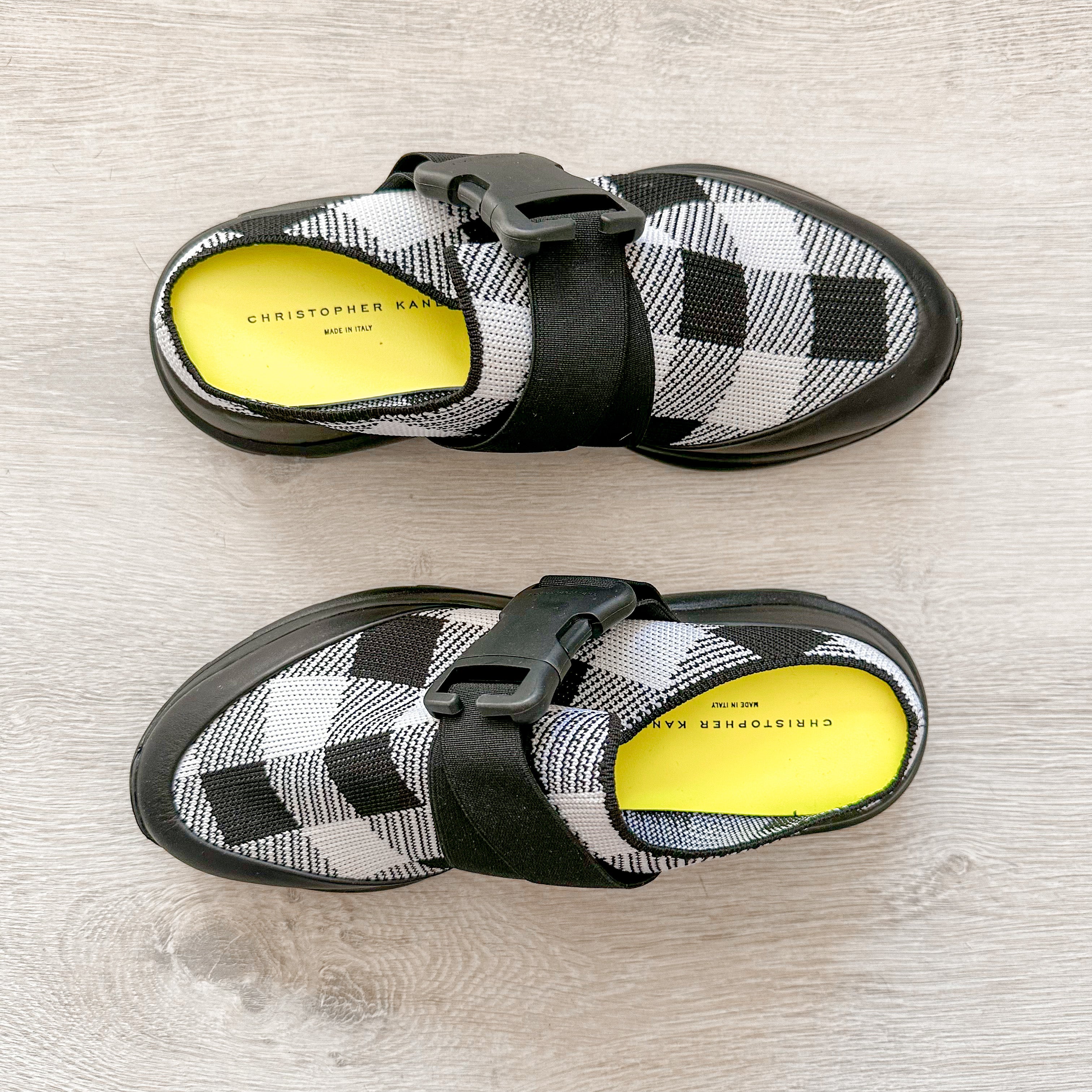 Christopher Kane Gingham Check Safety Buckle Slip On Trainers Sneakers - House Of Huntington