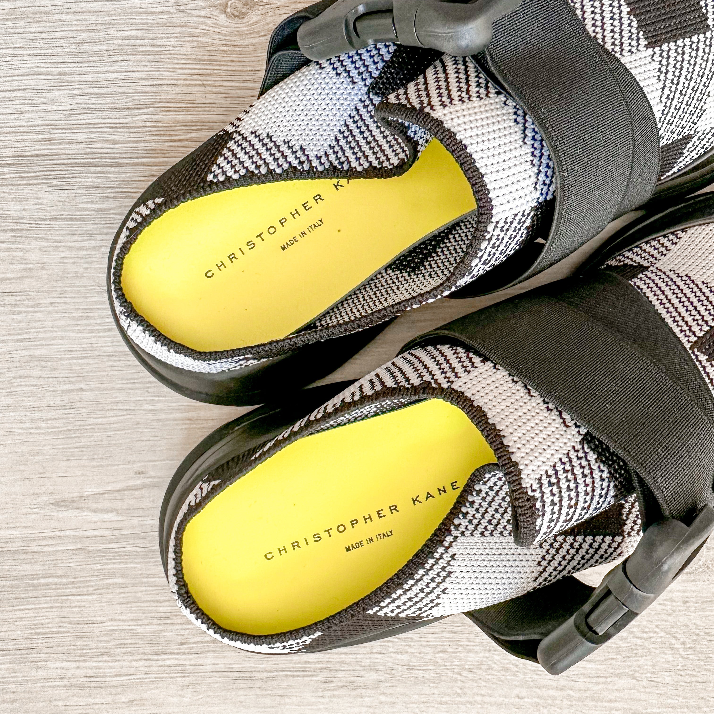 Christopher Kane Gingham Check Safety Buckle Slip On Trainers Sneakers - House Of Huntington