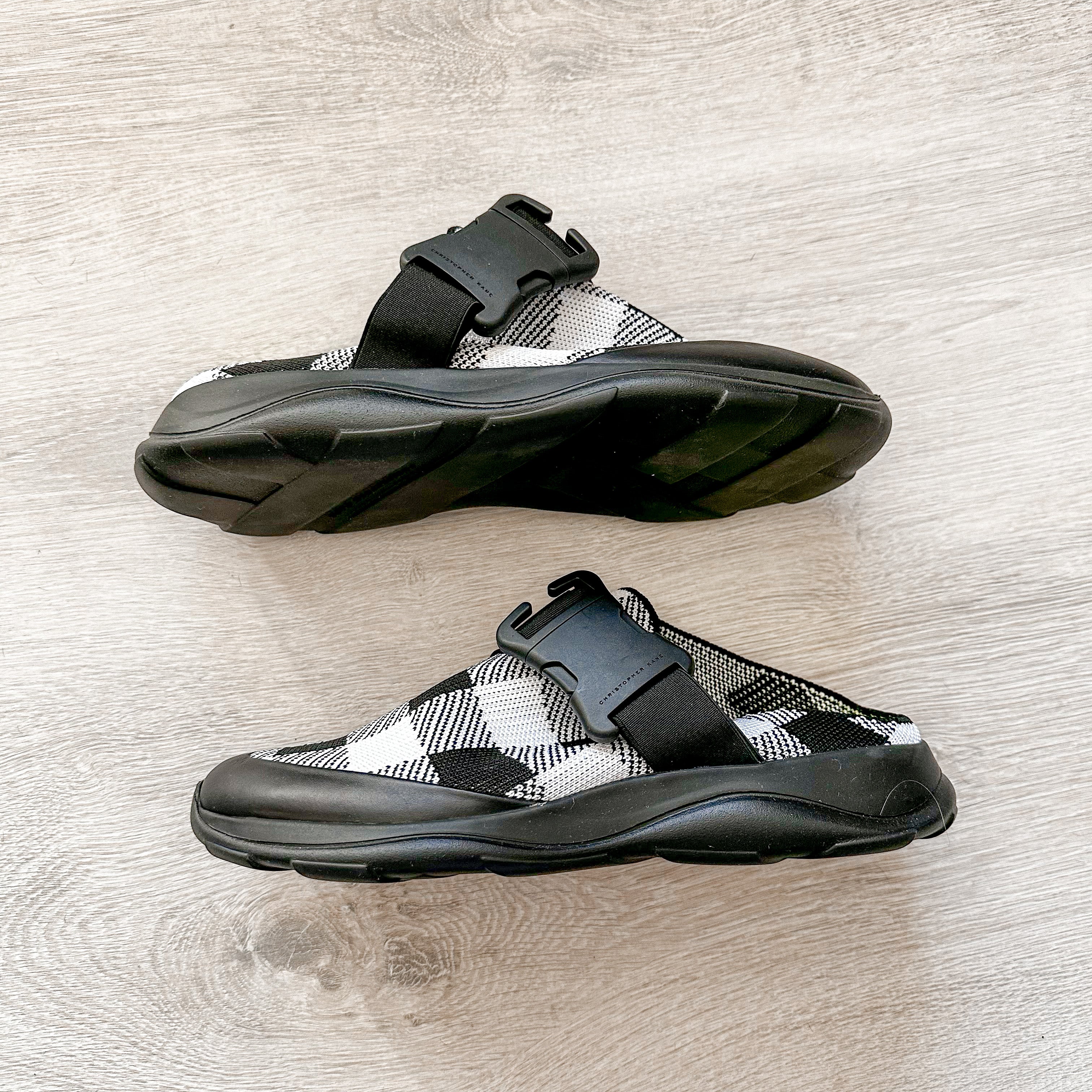 Christopher Kane Gingham Check Safety Buckle Slip On Trainers Sneakers - House Of Huntington