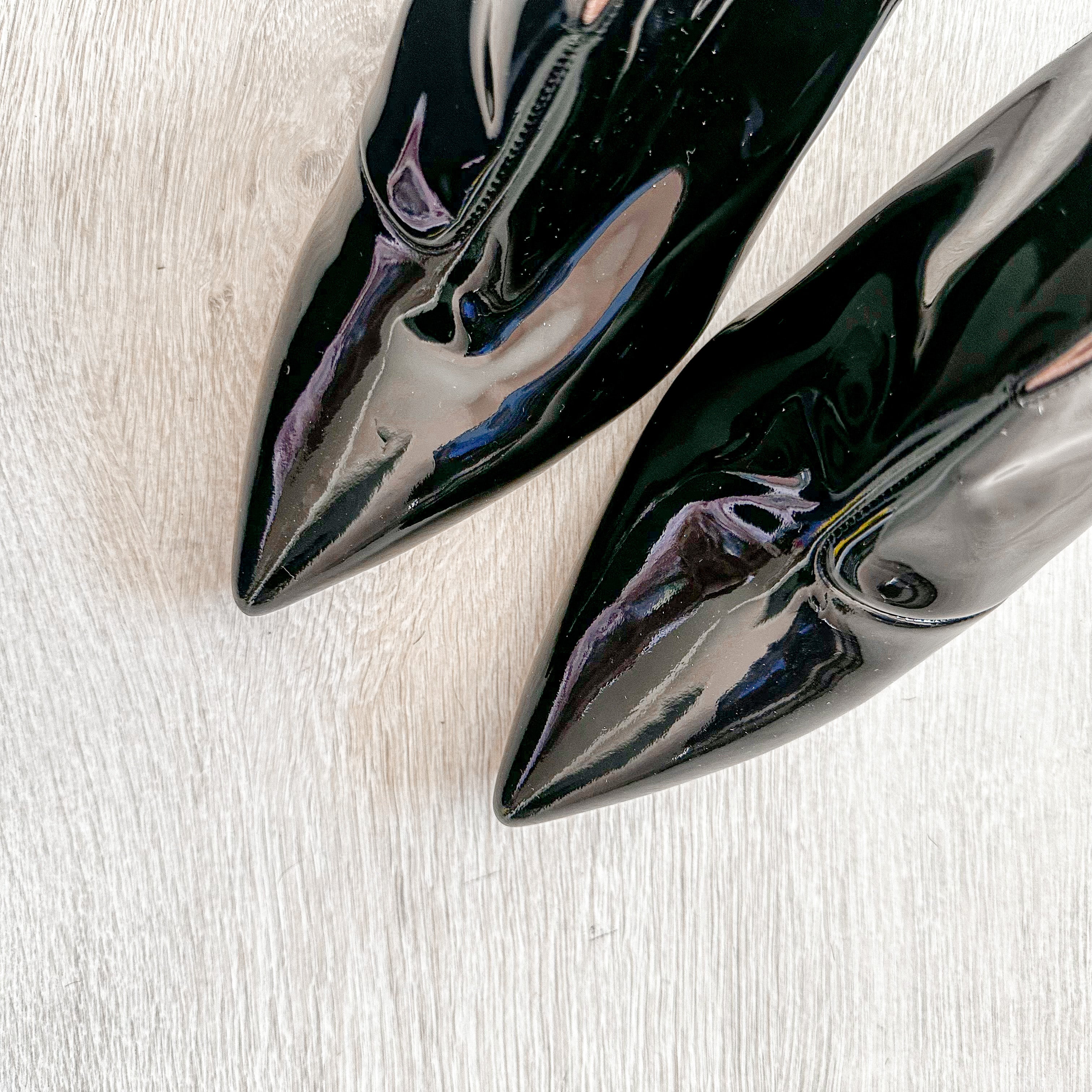 Christopher Kane Black Patent Leather Slingback Pointed Toe Mules - House Of Huntington