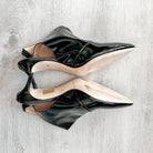 Christopher Kane Black Patent Leather Slingback Pointed Toe Mules - House Of Huntington