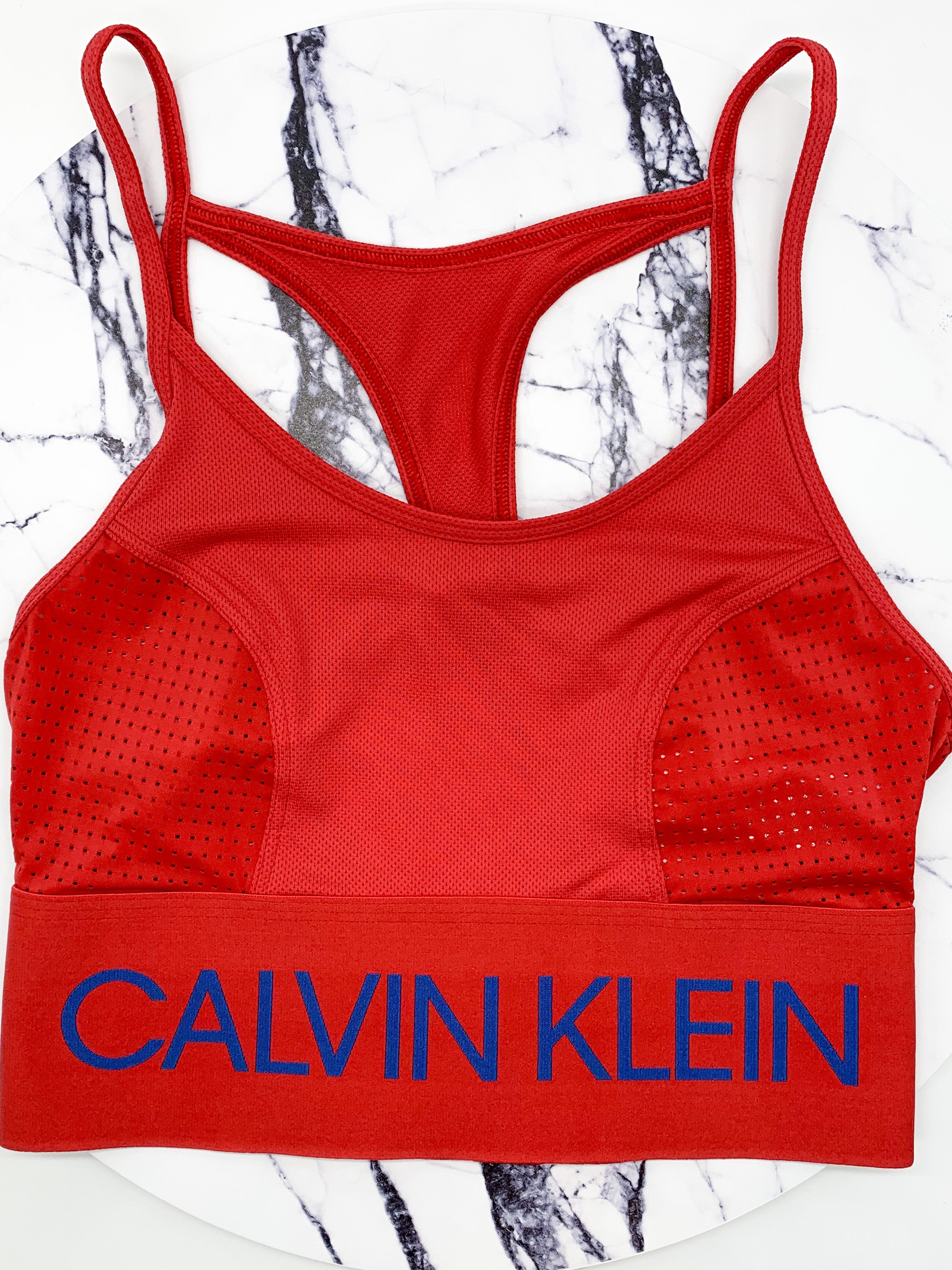 Calvin Klein Underwear Rouge & Bleu Large Band Spell Out Logo Haut de soutien-gorge bralette non doublé