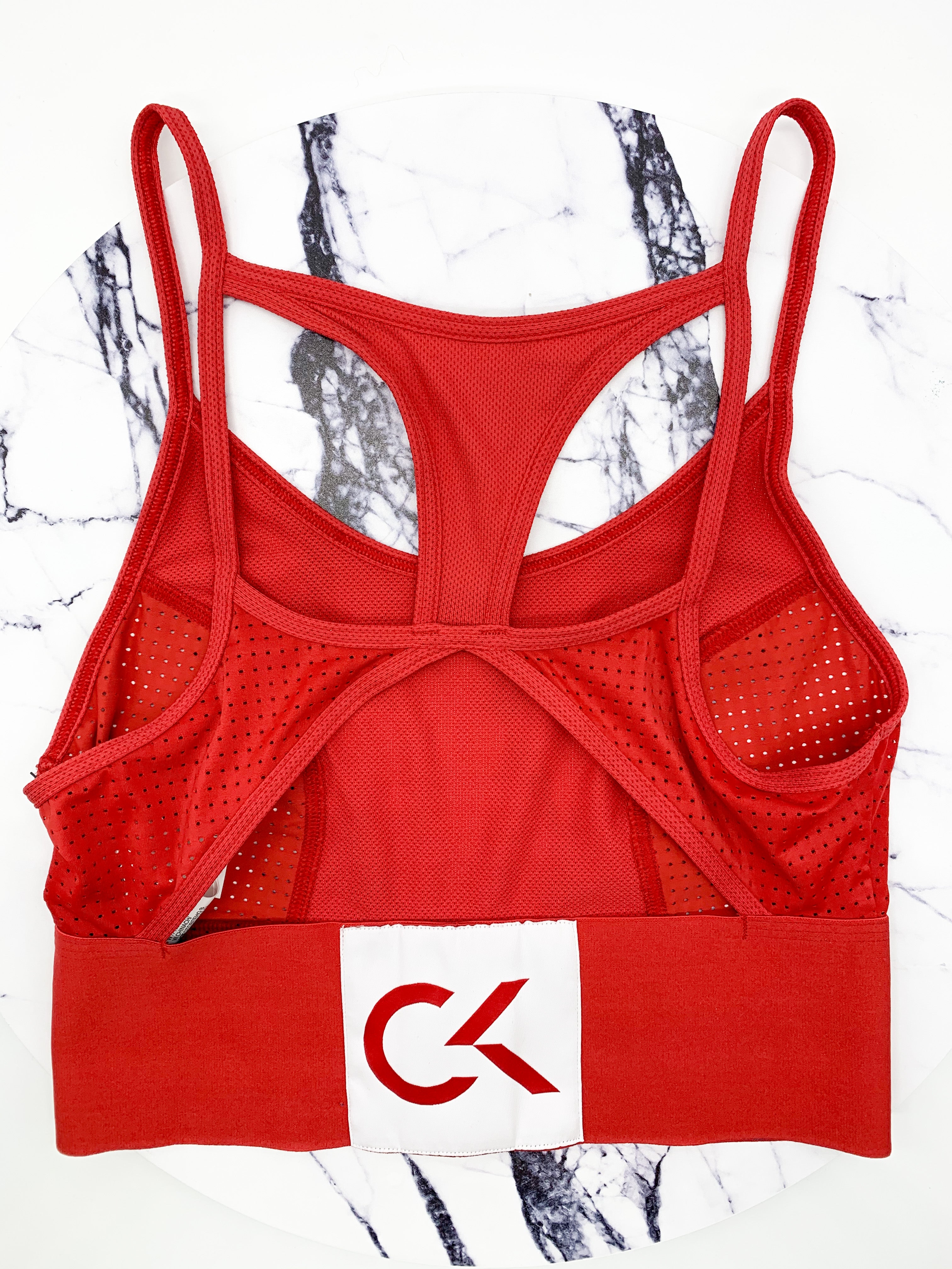 Calvin Klein Underwear Rouge & Bleu Large Band Spell Out Logo Haut de soutien-gorge bralette non doublé