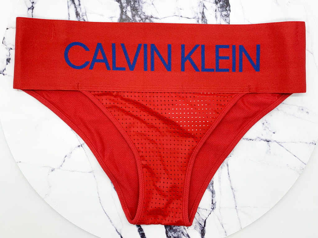 Calvin Klein Rouge Tanga Large Band Spellout Culotte