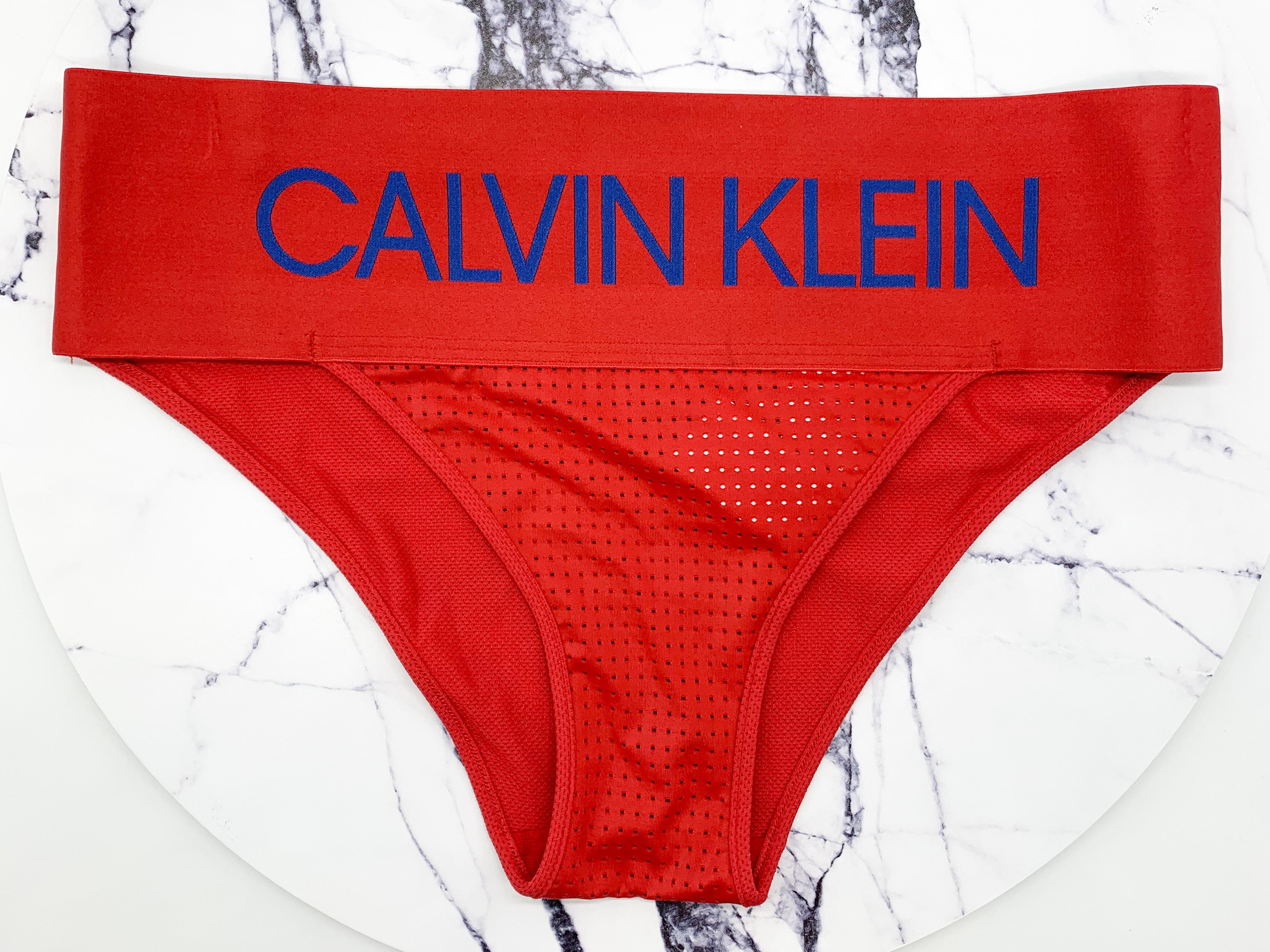 Calvin Klein Rouge Tanga Large Band Spellout Culotte