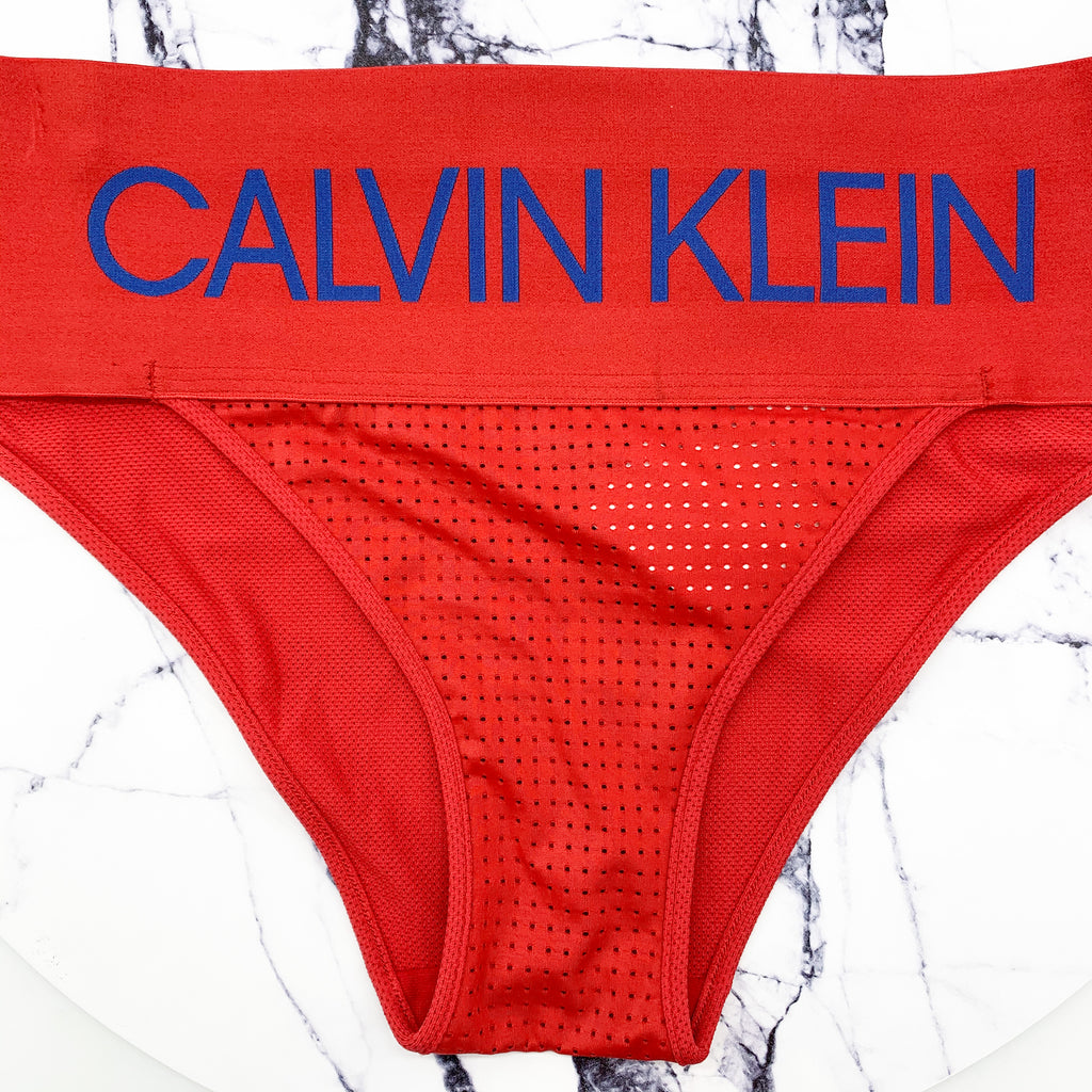 Calvin Klein Rouge Tanga Large Band Spellout Culotte