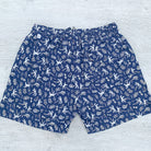 Drake's Navy Swim Shorts With White Palm Tree Holiday Print - House Of Huntington