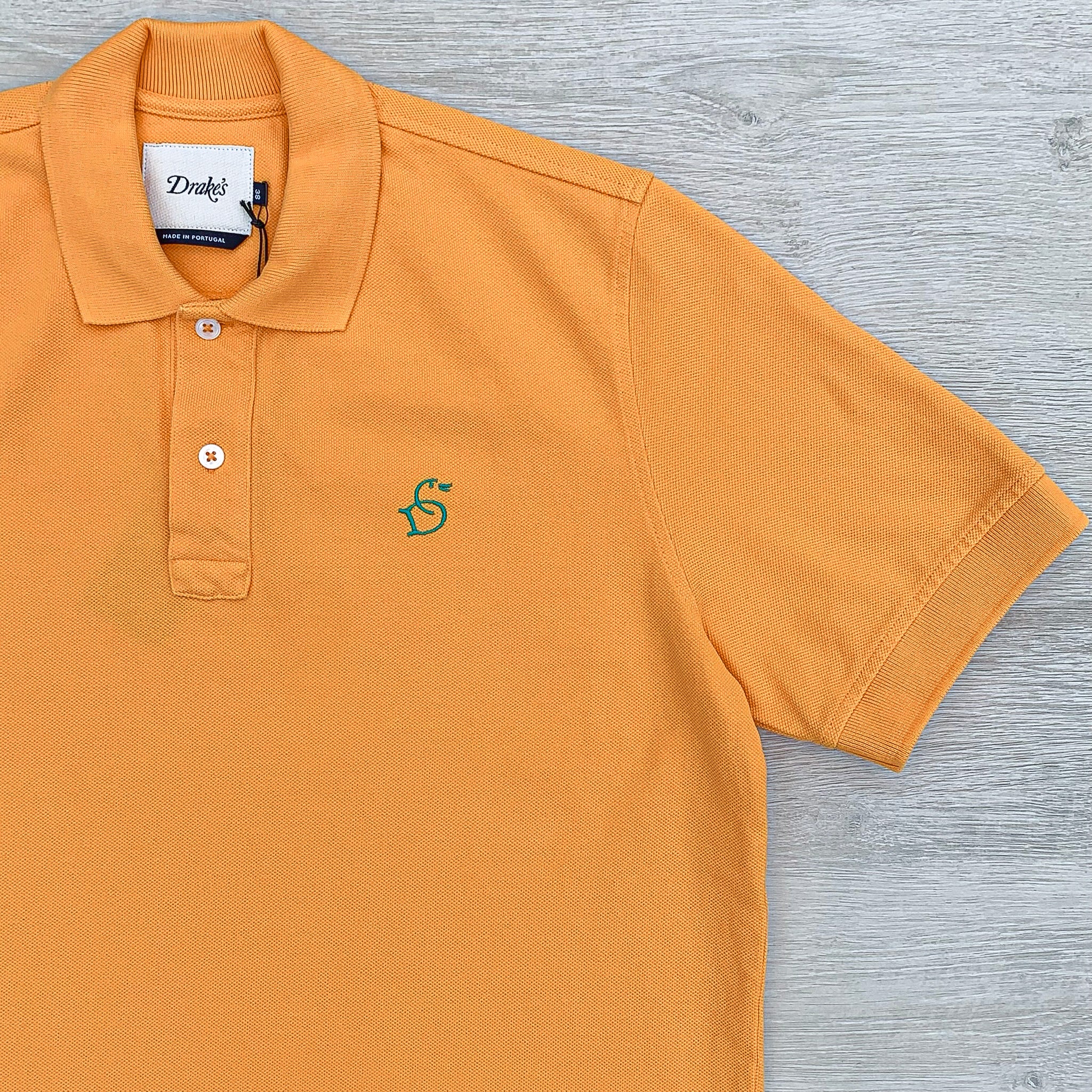 Drake's Duck Butterscotch Yellow Polo Shirt With Logo Embroidered Cotton Piqué - House Of Huntington