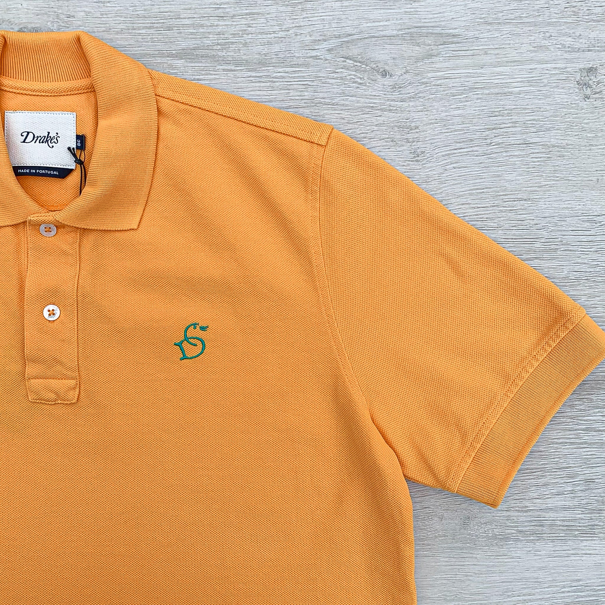 Drake's Duck Butterscotch Yellow Polo Shirt With Logo Embroidered Cotton Piqué - House Of Huntington