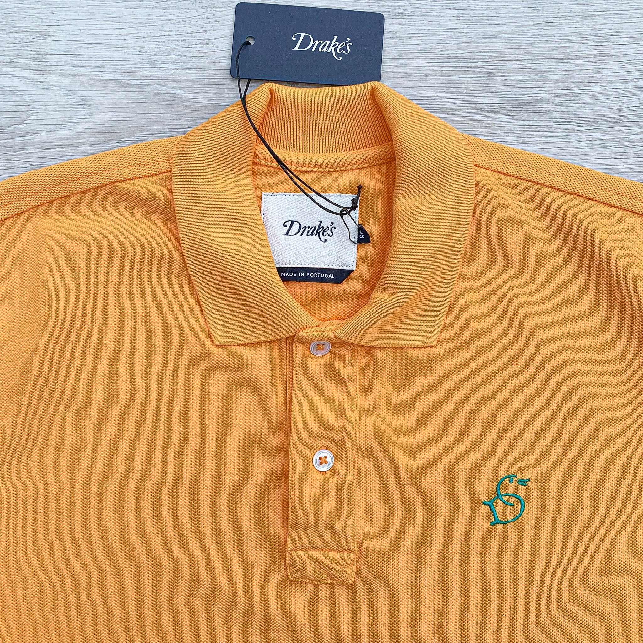 Drake's Duck Butterscotch Yellow Polo Shirt With Logo Embroidered Cotton Piqué - House Of Huntington