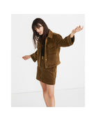 Madewell Corduroy Brown Autumnal Pocket Front A-Line Mini Skirt - House Of Huntington