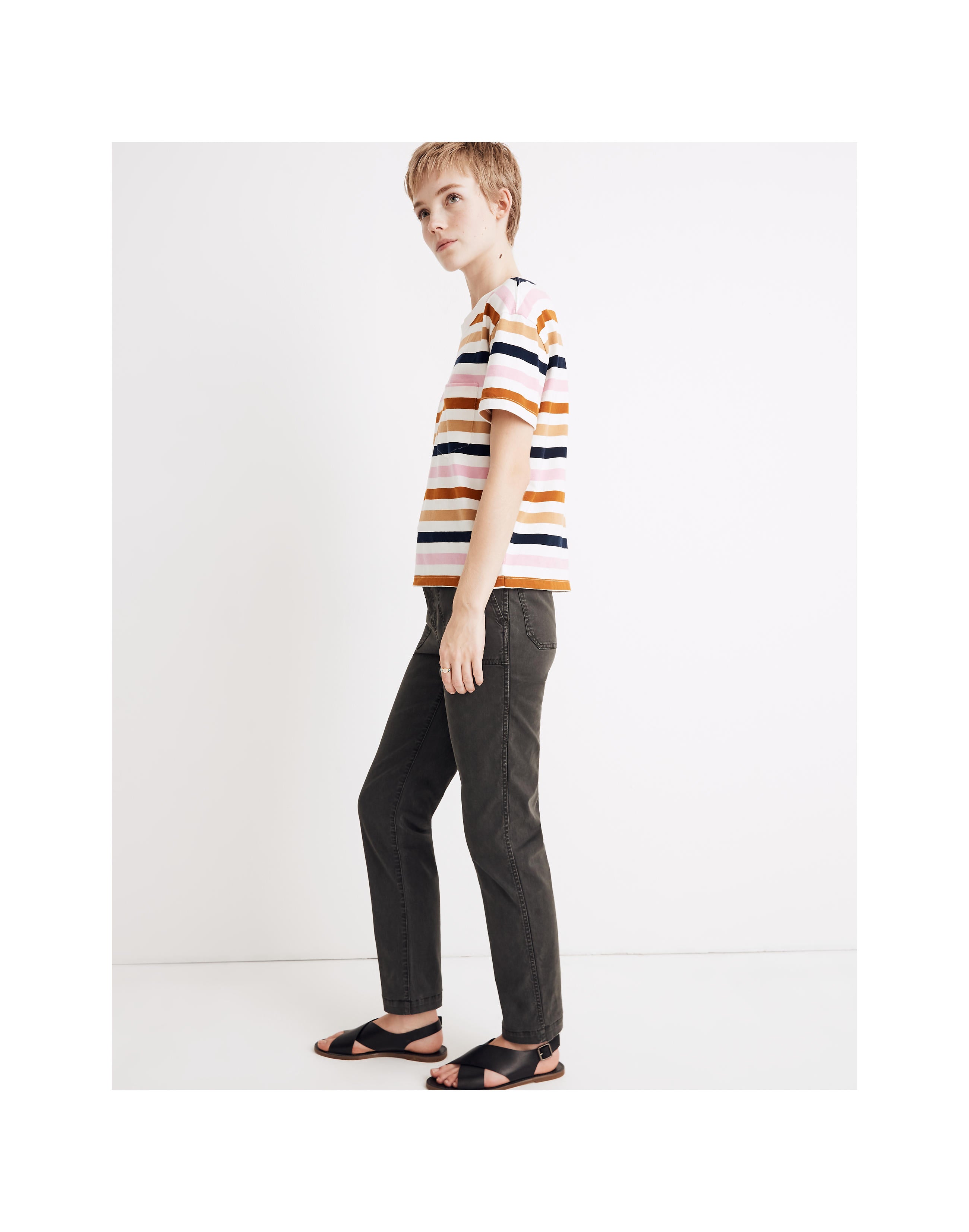 MADEWELL Easy Crop t-skjorte i Beatrice Stripe