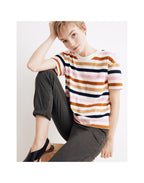 MADEWELL イージー クロップ T シャツ ベアトリス ストライプ