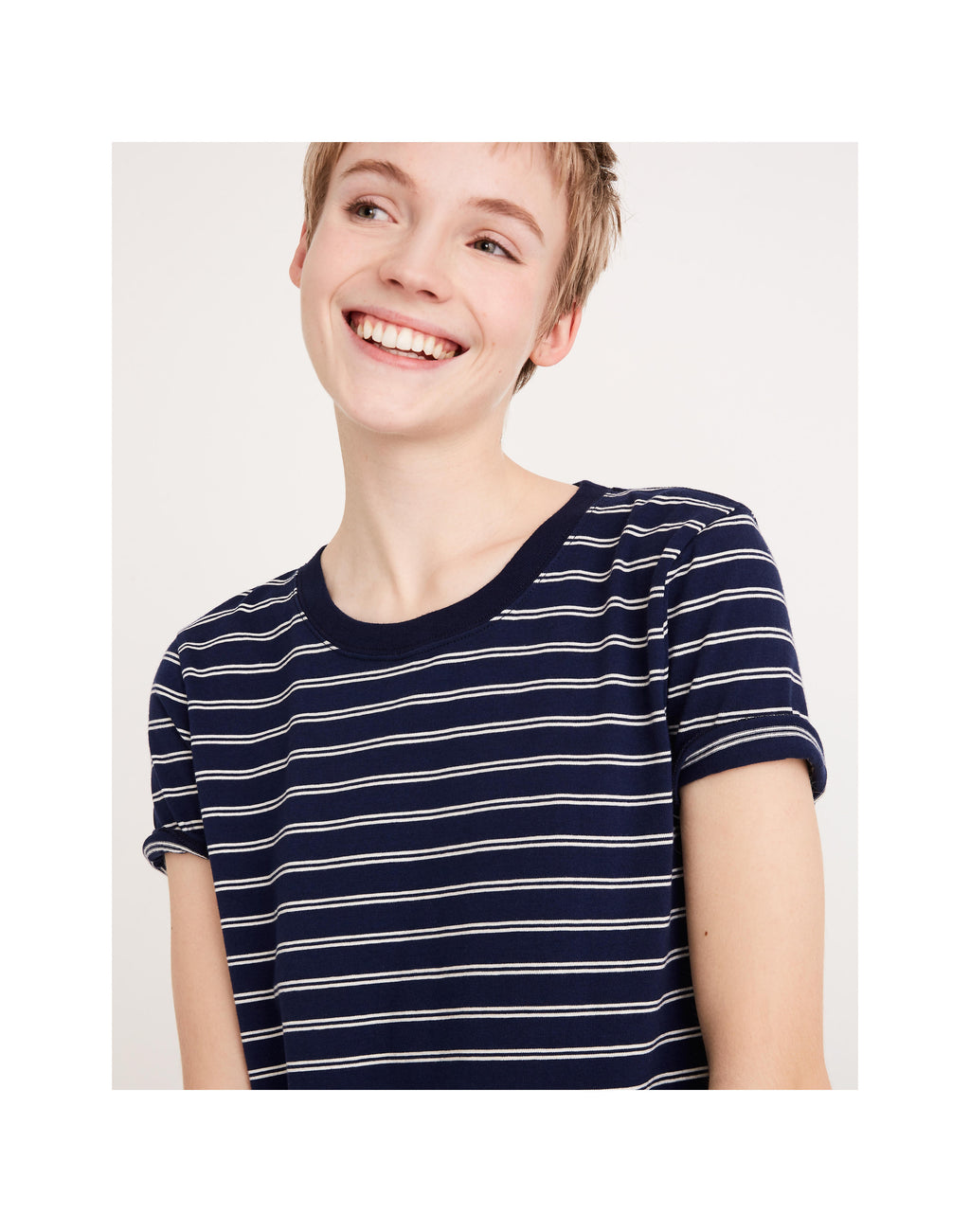 Námořnické a bílé tričko značky MADEWELL v pruhu Epperson