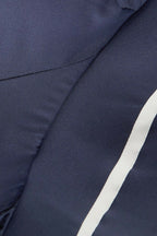 VAARA Navy Margaux Striped Stretchy Breathable Gym Sports Bra Top - House Of Huntington