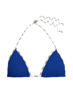 Diane Von Furstenberg DVF Classic Klien Blue Gold White Triangle Bikini - House Of Huntington