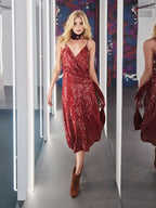 Diane Von Furstenberg DVF Brenndah Sequinned Red Dress - House Of Huntington