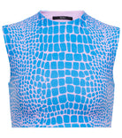 ALEX PERRY Caine Blue Animal Printed Crop Top - House Of Huntington