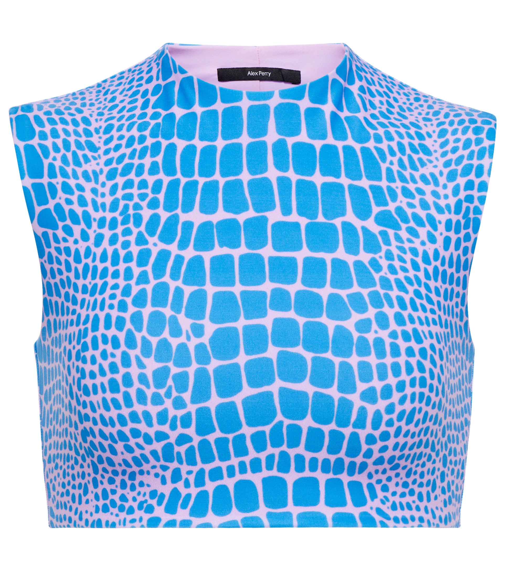 ALEX PERRY Caine Blue Animal Printed Crop Top - House Of Huntington