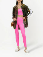 PALM ANGELS Pink White One Shoulder Crop Top
