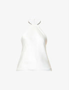 GALVAN LONDON Bari Halter Satin White Top - House Of Huntington