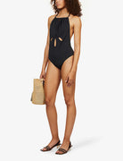 SELF-PORTRAIT Black Cut-Out Halterneck Swimsuit - House Of Huntington
