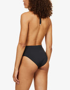 SELF-PORTRAIT Black Cut-Out Halterneck Swimsuit - House Of Huntington
