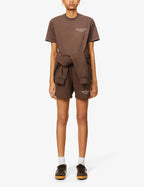 SPORTY & RICH Sunset Tower Hotel Chocolate Brown Gym Shorts - House Of Huntington