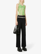 Rozie Corsets Mesh Stretch Woven Corset in Green - House Of Huntington