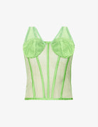 Rozie Corsets Mesh Stretch Woven Corset in Green - House Of Huntington