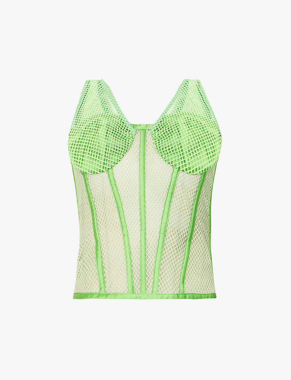 Rozie Corsets Mesh Stretch Woven Corset in Green - House Of Huntington