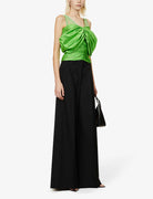 Rozie Corsets Off Shoulder Silk Blend Corset Top in Green - House Of Huntington