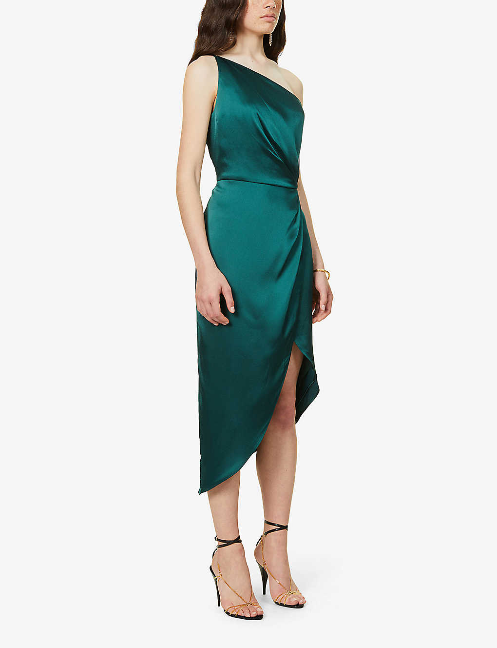 JENNY YOO Calla One-shoulder Emerald Green Maid Of Honour Bridesmaid Dress - House Of Huntington