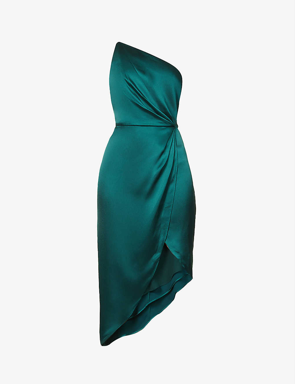 Calla One shoulder Emerald Green Maid Honour Bridesmaid Dress