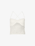 Reformation Cream Jodie Open Knit Tank Top - House Of Huntington