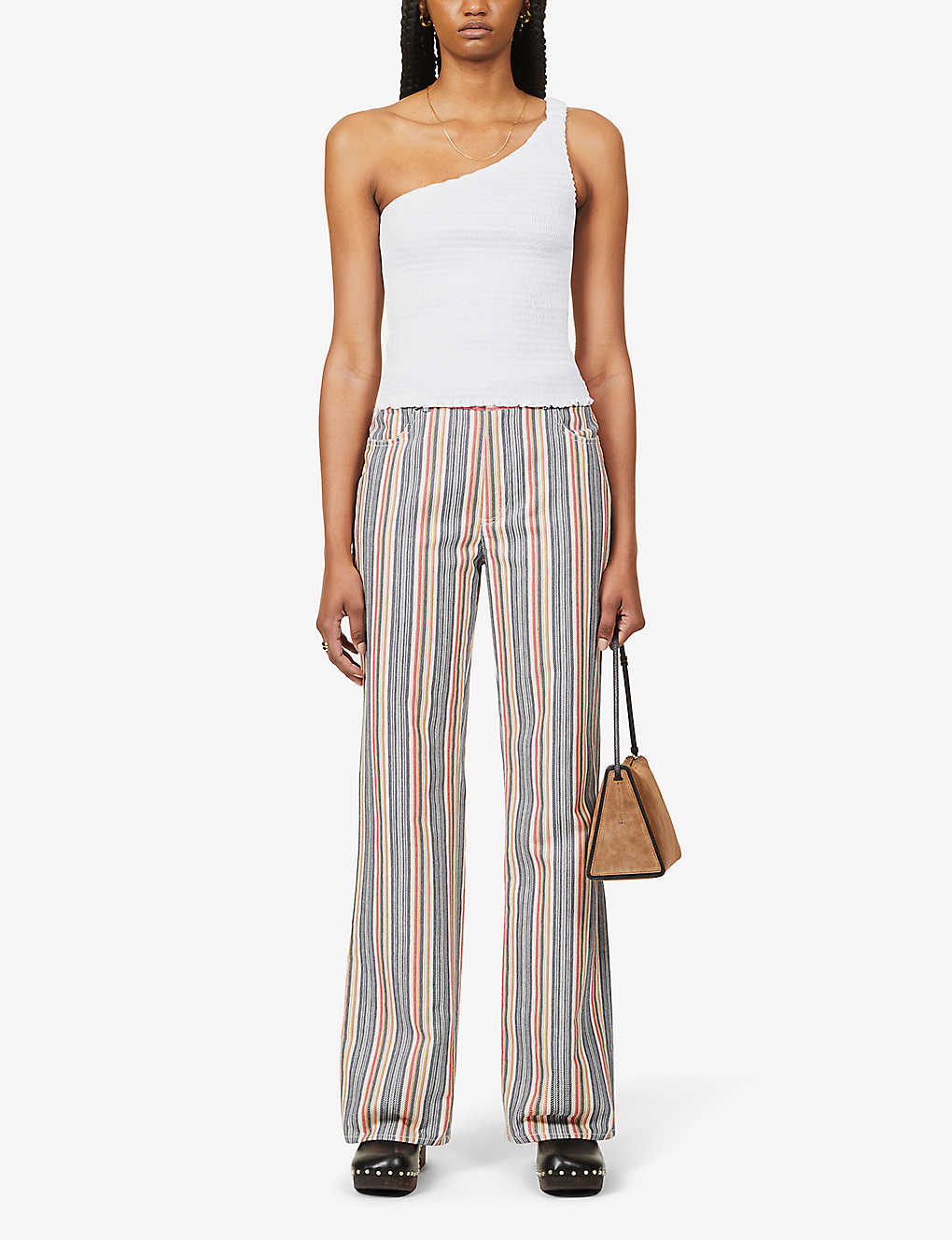 Reformation Holly One Shoulder Smocked Linen Top - House Of Huntington
