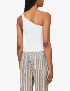 Reformation Holly One Shoulder Smocked Linen Top - House Of Huntington